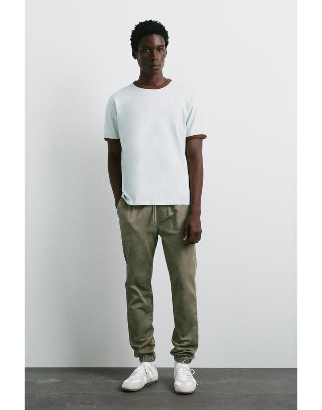 풀앤베어 풀앤베어 레귤러핏 조거 팬츠 7670/503 DARK KHAKI 카키 착용컷