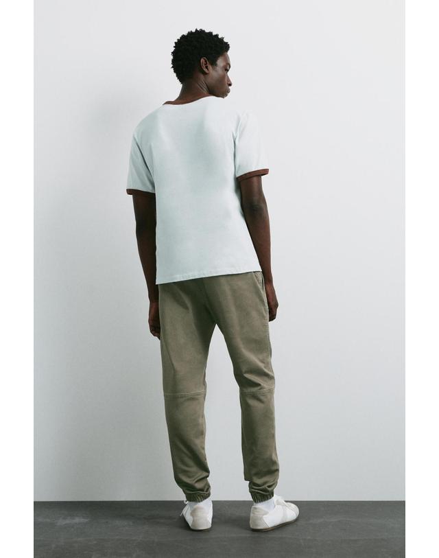 풀앤베어 풀앤베어 레귤러핏 조거 팬츠 7670/503 DARK KHAKI 카키 착용컷