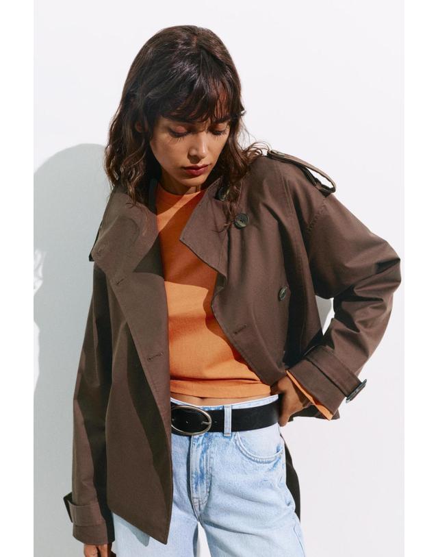 풀앤베어 풀앤베어 벨트 숏 트렌치 코트 7720/319 BROWN 브라운 착용컷