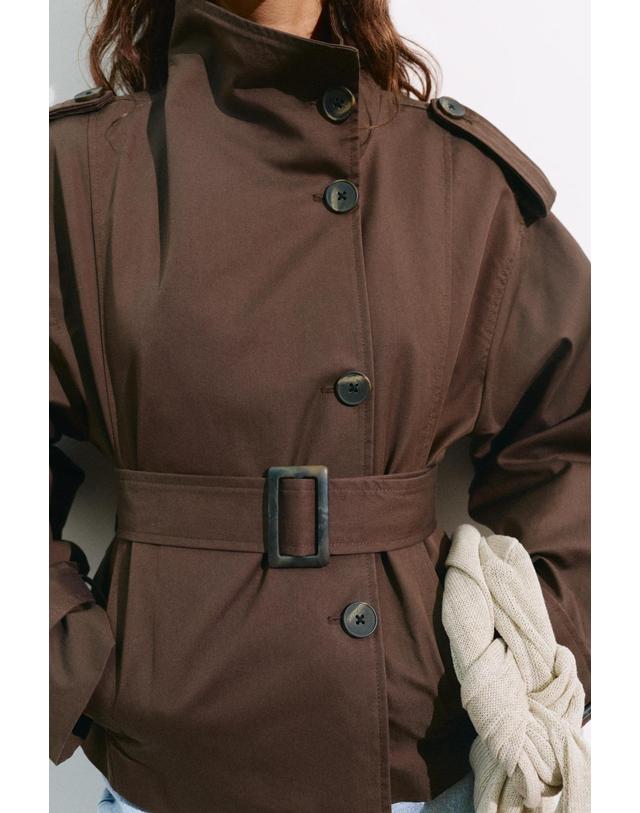 풀앤베어 풀앤베어 벨트 숏 트렌치 코트 7720/319 BROWN 브라운 착용컷