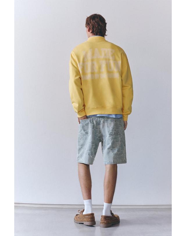 풀앤베어 풀앤베어 그래픽 하프집업 스웨트셔츠 7551/508 YELLOW 노랑 착용컷