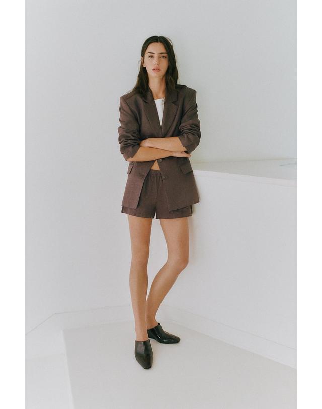 풀앤베어 풀앤베어 린넨 슬림핏 플랩 포켓 블레이저 7790/324 TAUPE 초콜릿 착용컷
