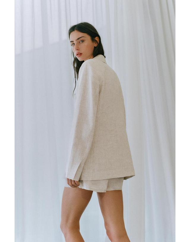 풀앤베어 풀앤베어 린넨 슬림핏 플랩 포켓 블레이저 7790/324 BEIGE 베이지 착용컷