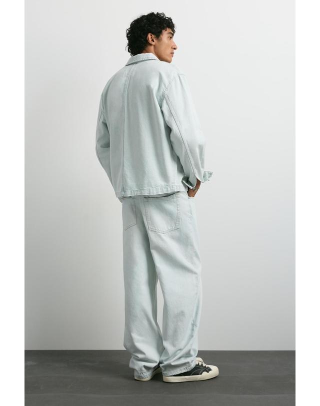 풀앤베어 풀앤베어 5포켓 연청 와이드 데님 청바지 7662/511 PALE INDIGO 블루 착용컷