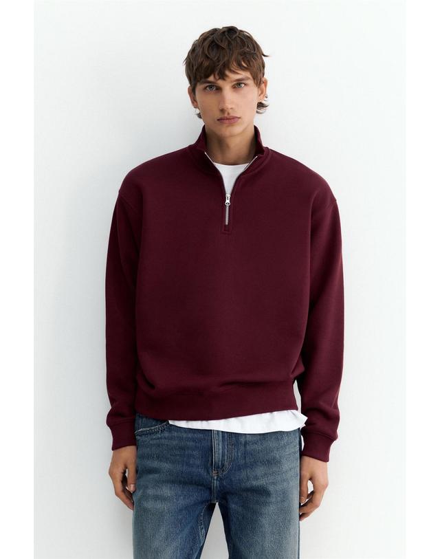 풀앤베어 풀앤베어 하이넥 집업 스웨트셔츠 7558/508 BURGUNDY 레드 착용컷