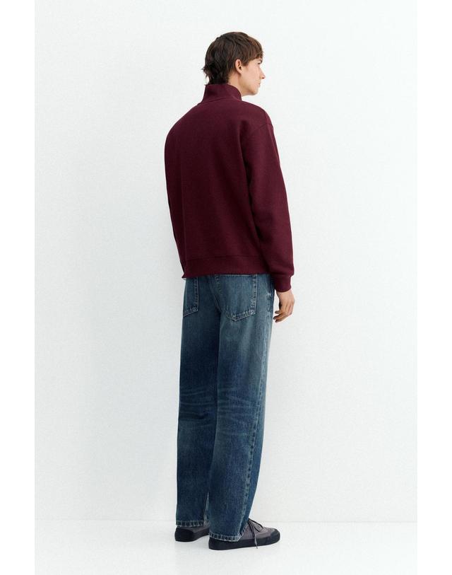 풀앤베어 풀앤베어 하이넥 집업 스웨트셔츠 7558/508 BURGUNDY 레드 착용컷