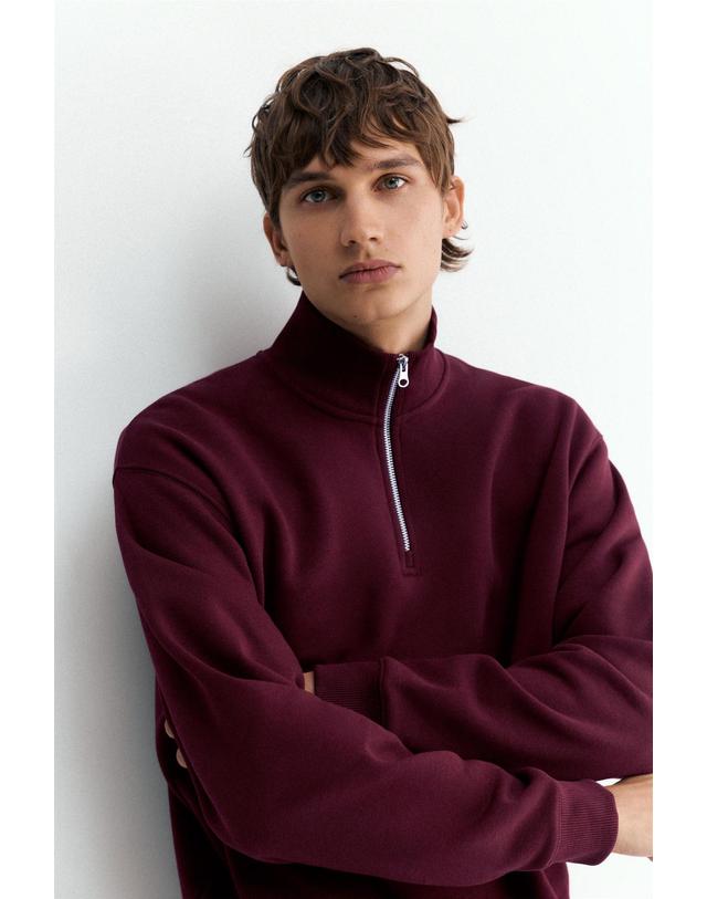 풀앤베어 풀앤베어 하이넥 집업 스웨트셔츠 7558/508 BURGUNDY 레드 착용컷