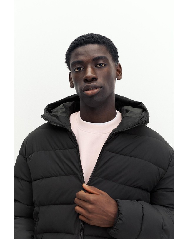 풀앤베어 풀앤베어 후드 집업 패딩 자켓 7720/503 BLACK 블랙 착용컷
