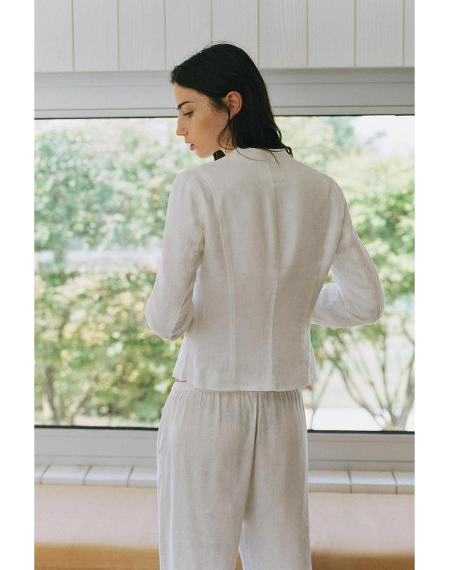 풀앤베어 풀앤베어 린넨 토글 크롭 재킷 7720/366 WHITE 화이트 착용컷