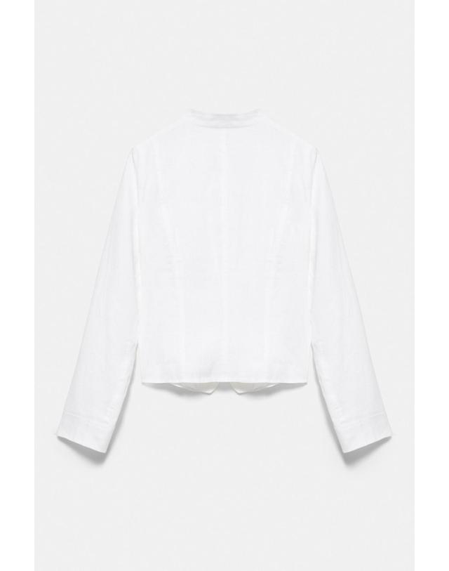풀앤베어 풀앤베어 린넨 토글 크롭 재킷 7720/366 WHITE 화이트 착용컷