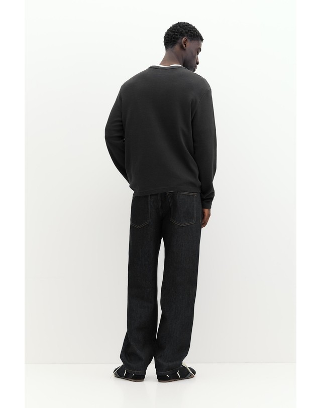 풀앤베어 풀앤베어 와플 니트 헨리넥 긴팔 티셔츠 7230/569 ANTHRACITE GREY 그레이 착용컷