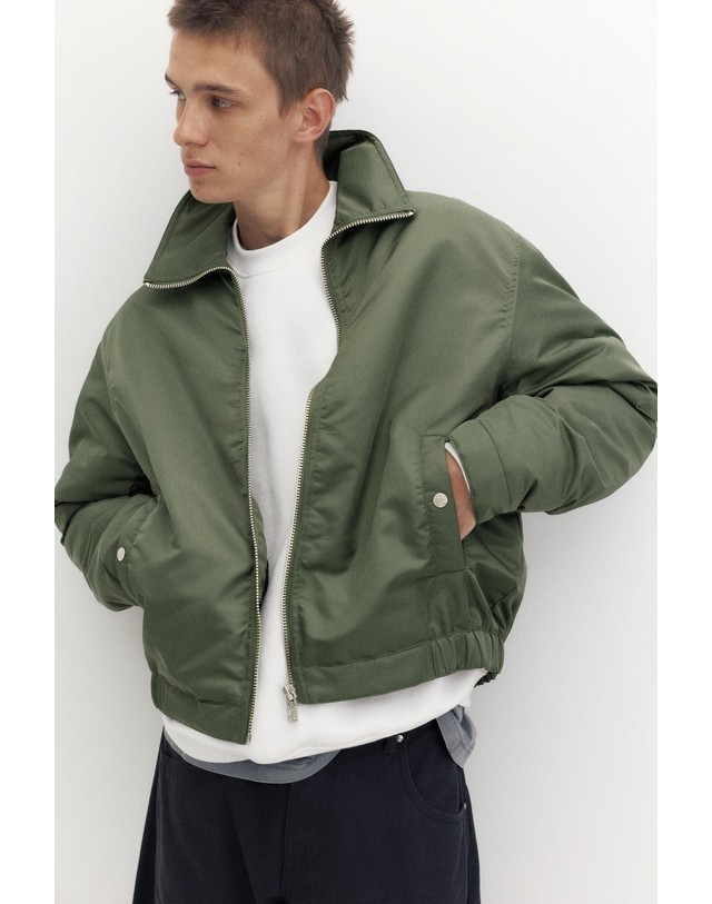 풀앤베어 풀앤베어 셔츠 칼라 봄버 자켓 7720/514 MEDIUM GREEN 카키 착용컷