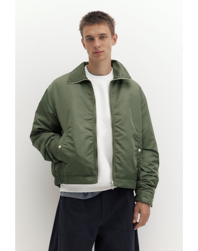 풀앤베어 풀앤베어 셔츠 칼라 봄버 자켓 7720/514 MEDIUM GREEN 카키 착용컷