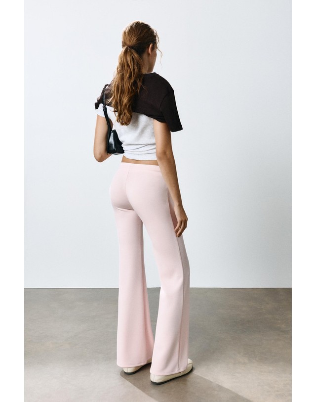 풀앤베어 풀앤베어 모달 드로스트링 플레어 팬츠 7670/320 PASTEL PINK 핑크 착용컷
