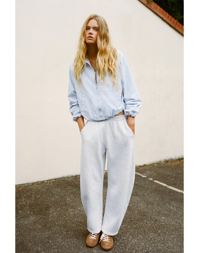 풀앤베어 풀앤베어 하이넥 집업 경량 봄버 자켓 7720/301 PASTEL BLUE 블루 착용컷