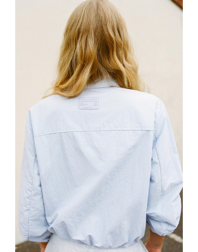 풀앤베어 풀앤베어 하이넥 집업 경량 봄버 자켓 7720/301 PASTEL BLUE 블루 착용컷
