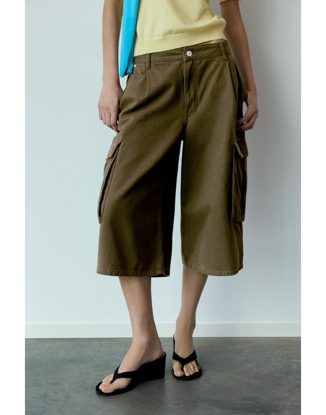 풀앤베어 풀앤베어 카고 롱 버뮤다 팬츠 3667/312 KHAKI 카키 착용컷