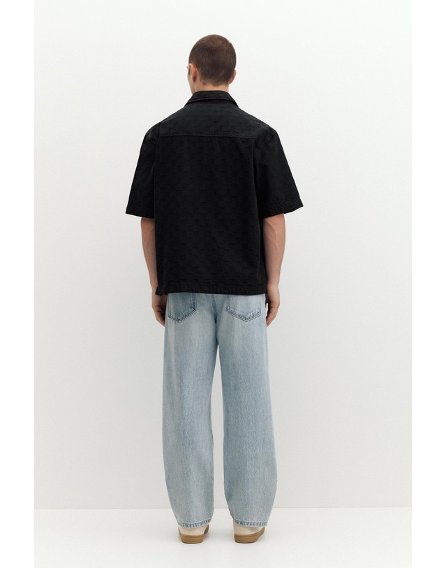 풀앤베어 풀앤베어 체크 지퍼 반팔 셔츠 7461/702 BLACK 블랙 착용컷