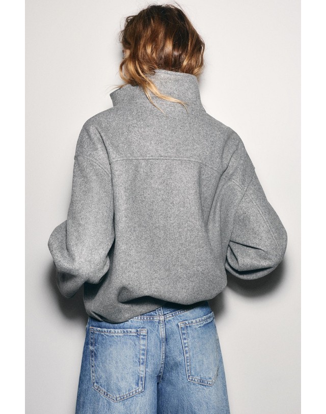 풀앤베어 풀앤베어 벌룬 하이넥 집업 봄버 자켓 7720/320 ANTHRACITE GREY 그레이 착용컷
