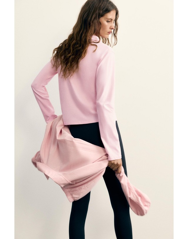 풀앤베어 풀앤베어 폴로넥 버튼 긴팔 티셔츠 7231/313 PINK 핑크 착용컷