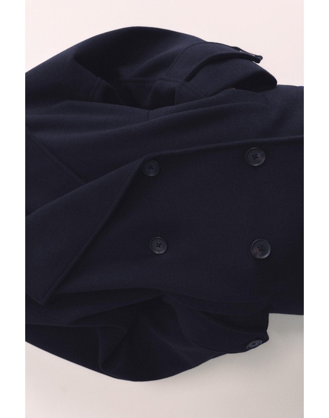 풀앤베어 풀앤베어 라펠 칼라 펠트 텍스처 숏 코트 7720/311 NAVY 네이비 착용컷