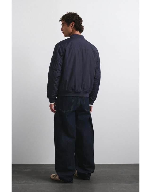 풀앤베어 풀앤베어 집업 포켓 패딩 봄버 자켓 7720/500 DARK BLUE 네이비 착용컷