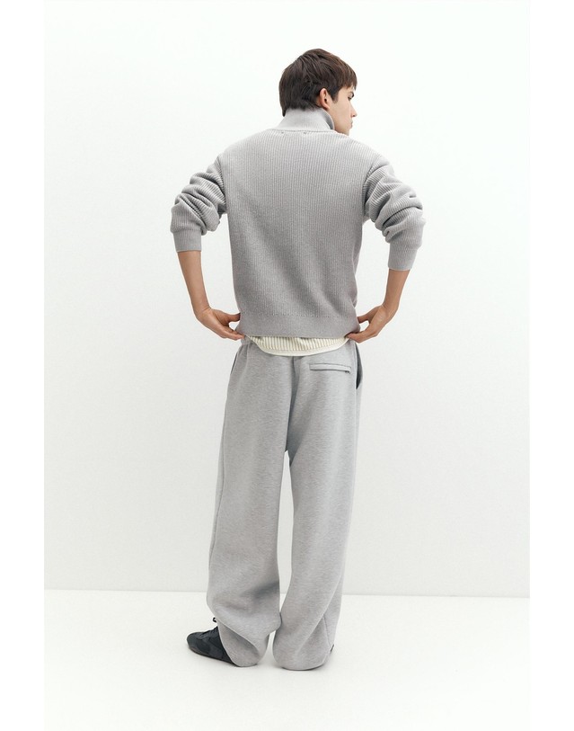 풀앤베어 풀앤베어 하이넥 쿼터집업 니트 스웨터 7540/505 GREY MARL 그레이 착용컷