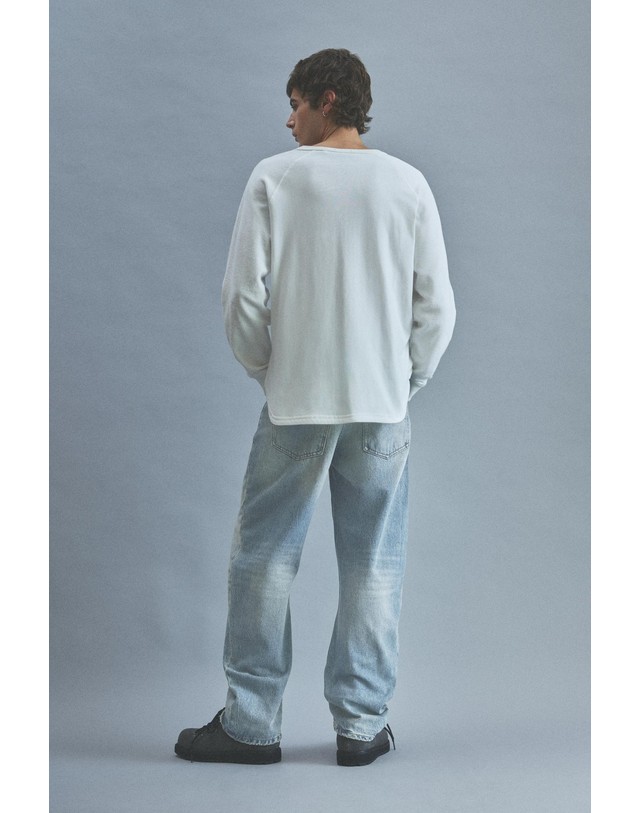 풀앤베어 풀앤베어 로우라이즈 배기핏 청바지 7662/516 MEDIUM BLUE 블루 착용컷