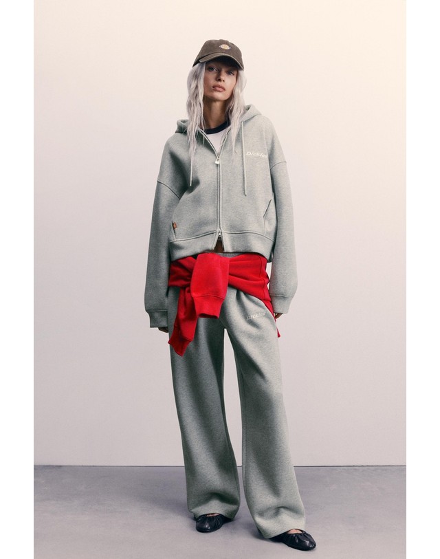 풀앤베어 풀앤베어 디키즈 집업 후디 7558/344 GREY MARL 그레이 착용컷