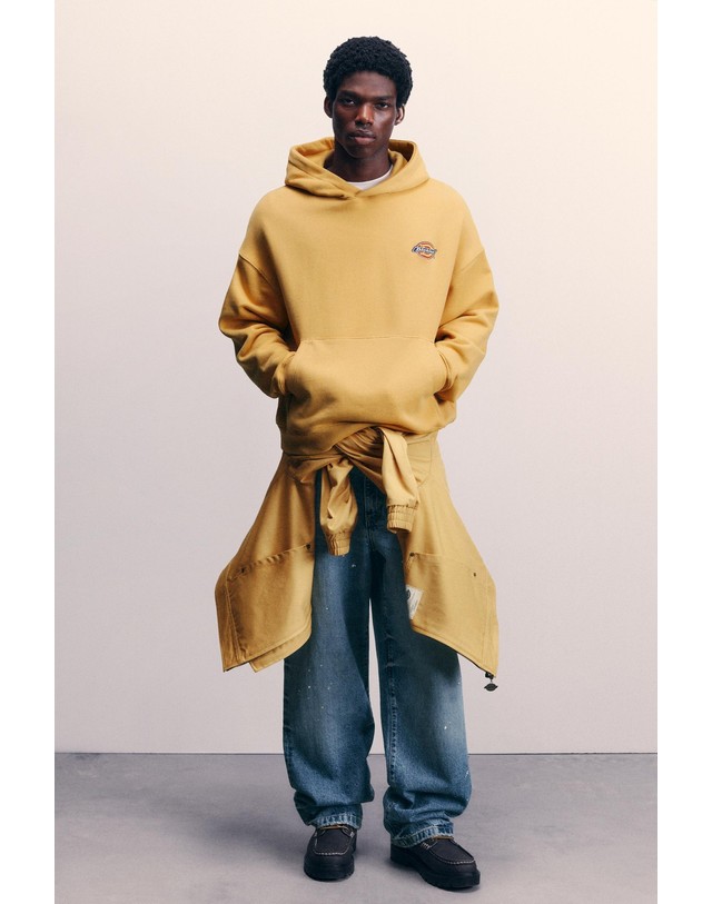 풀앤베어 풀앤베어 디키즈 오버사이즈 후디 7551/910 MUSTARD 머스타드 착용컷