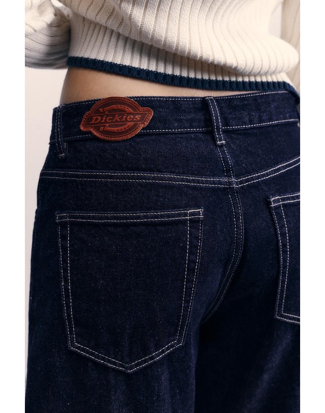 풀앤베어 풀앤베어 배럴핏 클래스프 데님 팬츠 7660/410 NAVY 네이비 착용컷