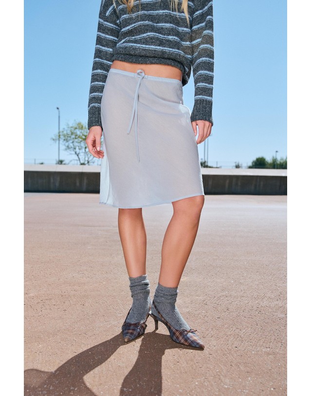 풀앤베어 풀앤베어 스트레이트 미디 스커트 7385/334 BLUISH GREY 그레이 착용컷