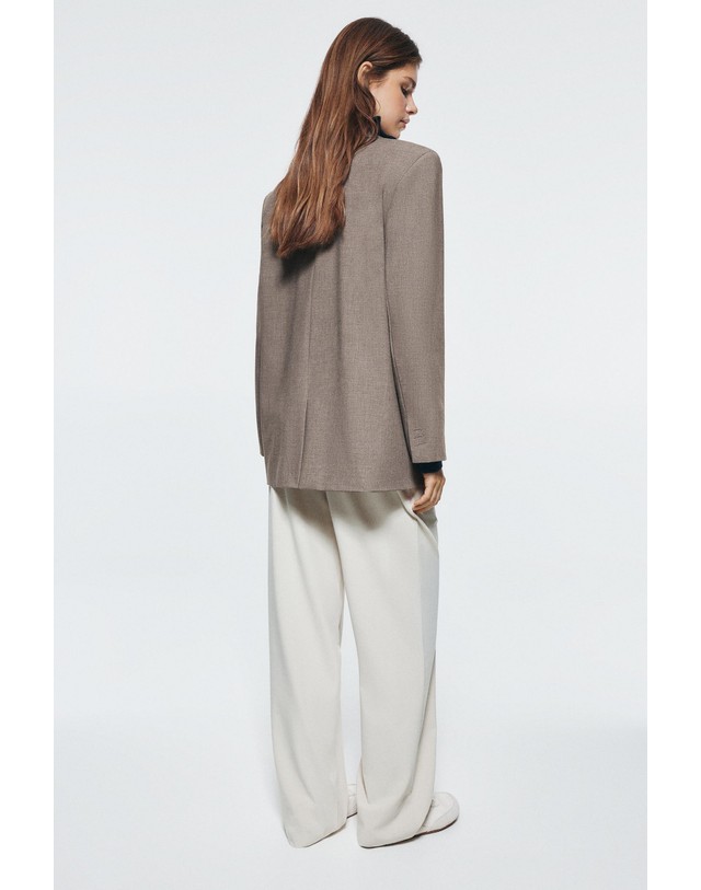 풀앤베어 풀앤베어 오버핏 플랩포켓 더블 블레이저 7790/302 MINK 멀티컬러 착용컷