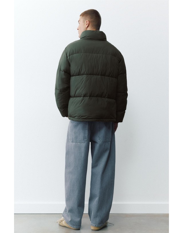 풀앤베어 풀앤베어 하이넥 지퍼 숏 패딩 자켓 7720/509 GREEN MARL 그린 착용컷