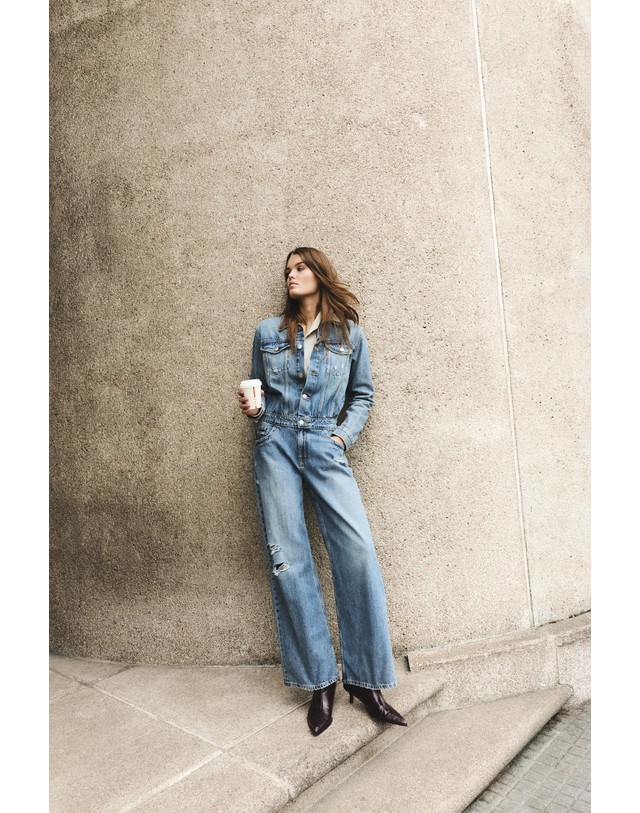 풀앤베어 풀앤베어 빈티지 데님 롱 점프수트 7021/301 MEDIUM BLUE 블루 착용컷
