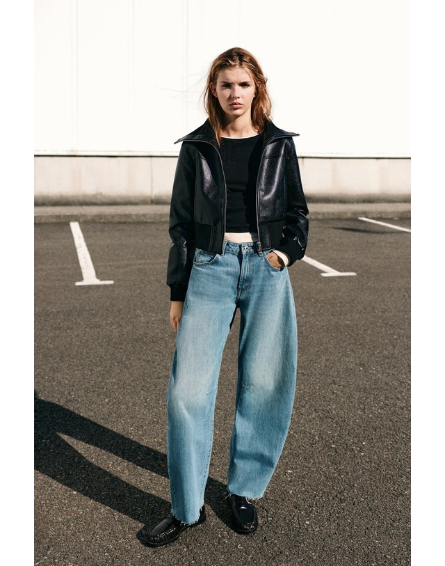 풀앤베어 풀앤베어 벌룬 코튼 데님 청바지 7662/304 GREENISH BLUE 블루 착용컷