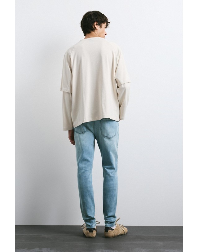 풀앤베어 풀앤베어 스키니 슬림핏 데님 청바지 7660/510 PALE INDIGO 블루 착용컷