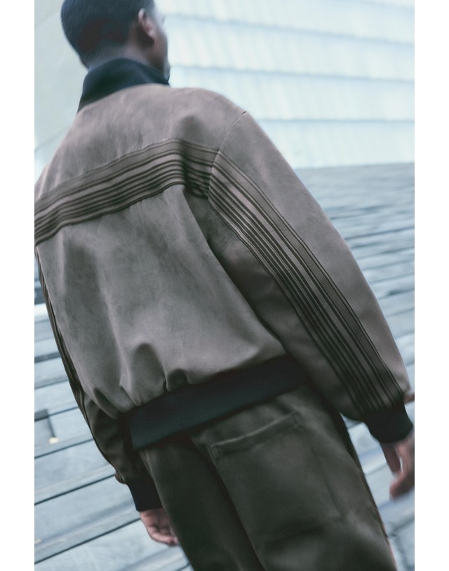 풀앤베어 풀앤베어 페이크 스웨이드 블루종 자켓 7721/524 GREY BLUE 그레이 착용컷