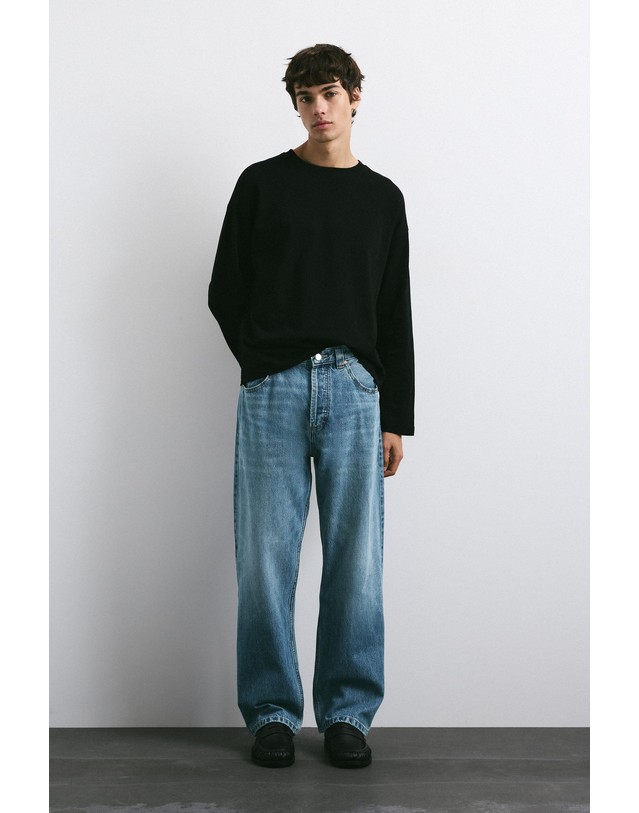 풀앤베어 풀앤베어 레귤러 스트레이트핏 청바지 7660/517 MEDIUM BLUE 블루 착용컷