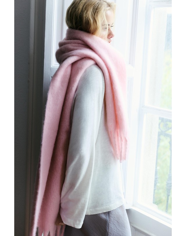 풀앤베어 풀앤베어 모헤어 이펙트 프린지 머플러 7006/327 PINK 핑크 착용컷