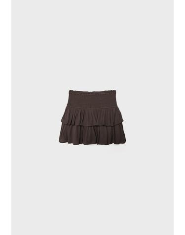 스트라디바리우스 스모킹 러플 미니 스커트 팬츠 7397/560/400 BROWN