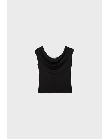 스트라디바리우스 블랙 멀티웨이 드레이프 민소매 탑 7057/610/001 BLACK