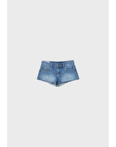 스트라디바리우스 빈티지 데님 로우라이즈 숏츠 7447/881/701 MEDIUM LIGHT BLUE DENIM