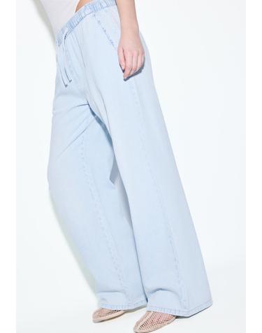 스트라디바리우스 드로스트링 와이드 데님 팬츠 1235/200/701 MEDIUM LIGHT BLUE DENIM