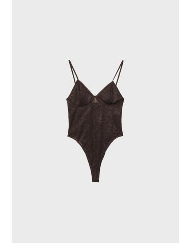 스트라디바리우스 로맨틱 레이스 스트랩 바디슈트 6791/341/400 BROWN