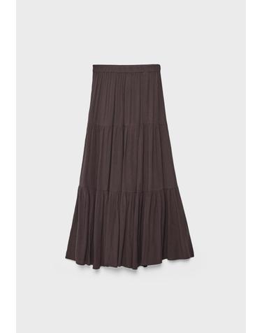 스트라디바리우스 보헤미안 티어드 롱 스커트 1270/458/401 BROWN