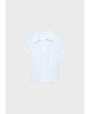 스트라디바리우스 브이넥 언더버스트 반팔 셔츠 2075/328/003 WHITE