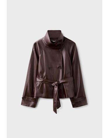 스트라디바리우스 하이넥 벨트 숏 트렌치 코트 1712/855/401 BROWN
