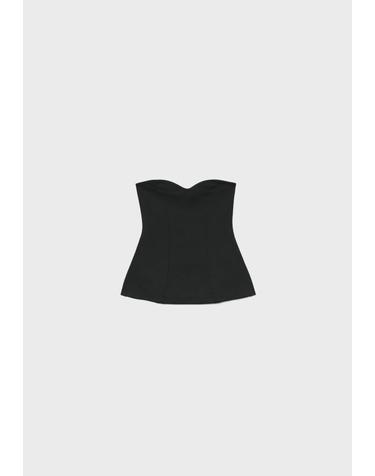 스트라디바리우스 슬림핏 하트넥 튜브탑 2736/549/001 BLACK
