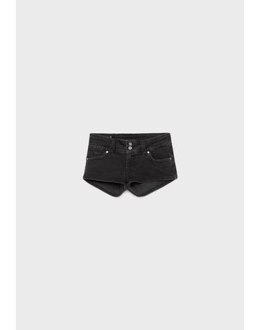 스트라디바리우스 블랙 데님 마이크로 숏 팬츠 1367/120/709 BLACK DENIM WASH